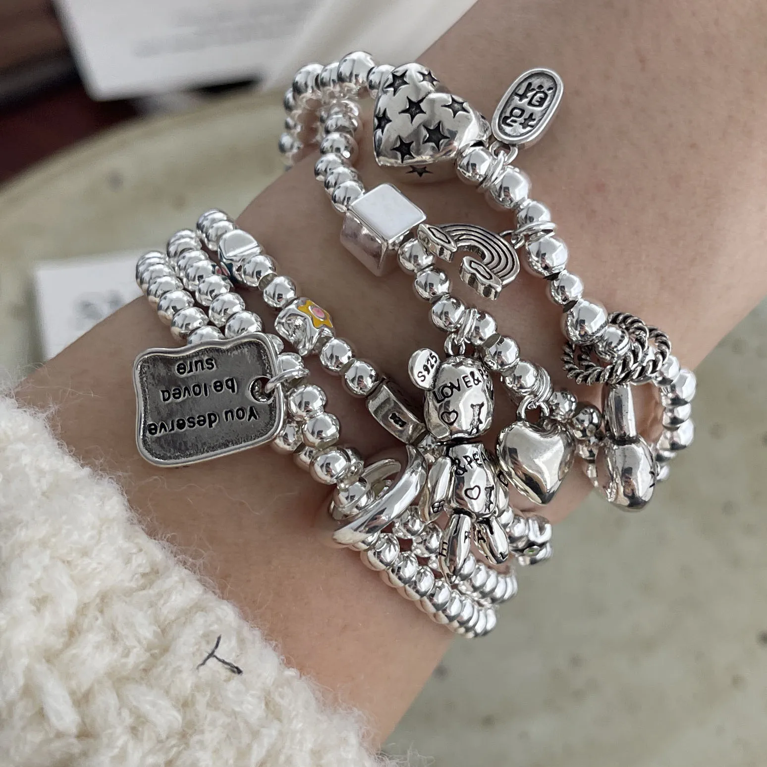 100% Solid 925 Sterling Silver Retro Bracelet for Women Men Vintage Handmade Rabbit Patern Bracelet Birthday Gift