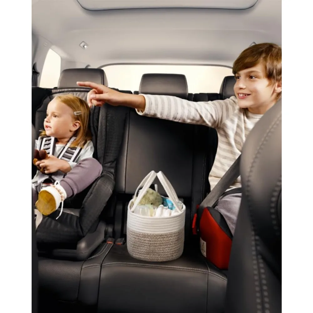 منظم علبة الحفاضات، سلة تخزين الأطفال، صندوق الحضانة ومنظم السيارة للحفاضات، سلة هدايا لقائمة استحمام الطفل أو newb