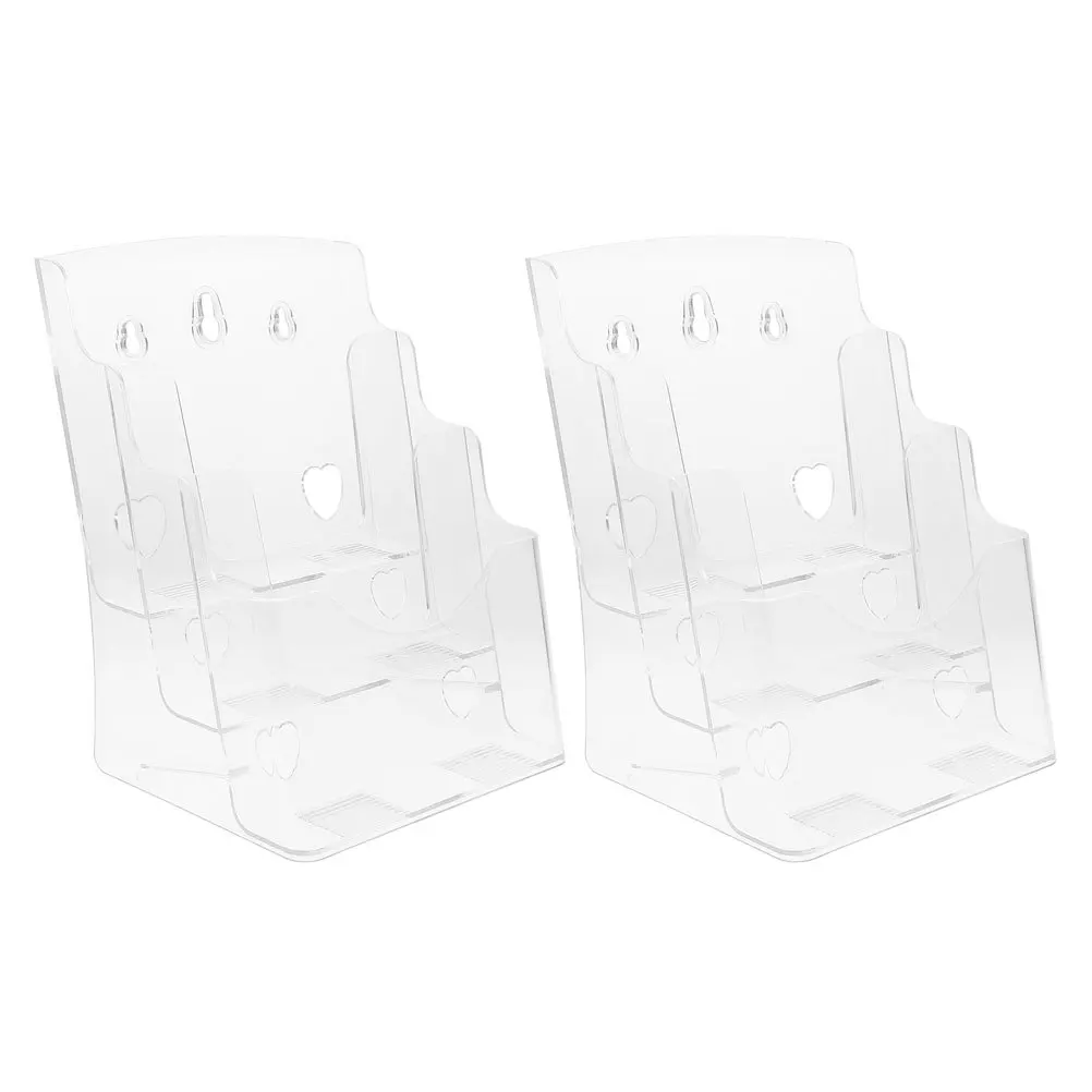 2 Buah Rak Majalah Tempat Dokumen Akrilik Penyimpanan File Desktop Kantor Rak Display Brosur Organizer Kertas Bening