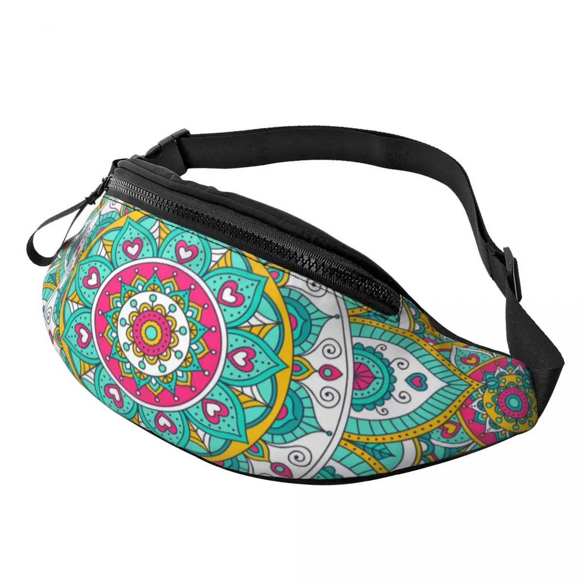Custom Casual Bohemia Ethnic Mandala Flower Pattern Fanny Pack for Traveling Women Men Crossbody Waist Bag Phone Money Pouch