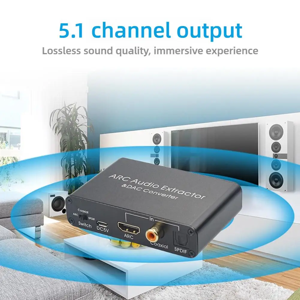 

HDMI DAC Audio Converter Optical SPDIF Coaxial To 3.5mm ARC Converter Audio To RCA Analog To Digital Extractor Audio Adapte Z8P1