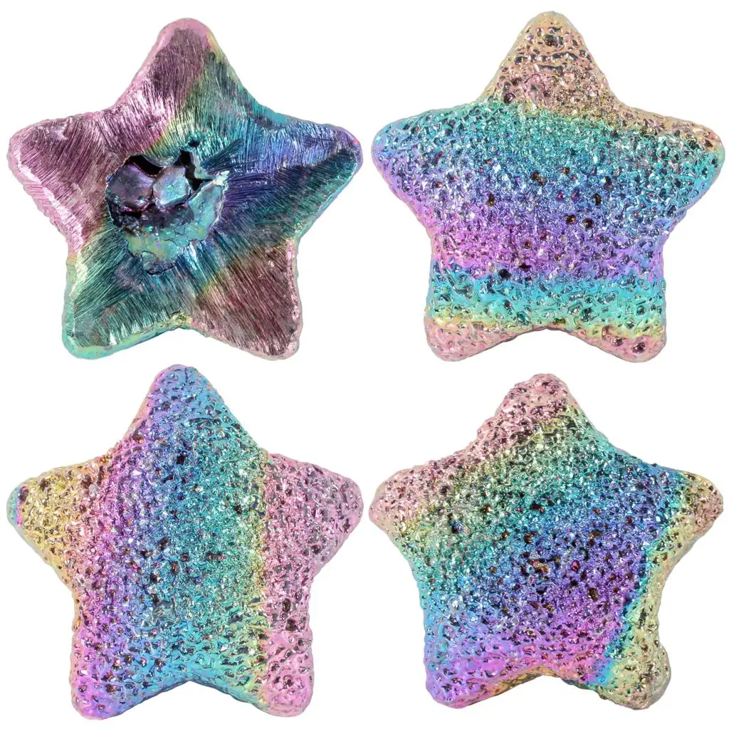 

Hand Carved Love Heart Star Moon Shape Bismuth Ore Rainbow Quartz Crystal Stone Specimen Ornaments For Home Decor