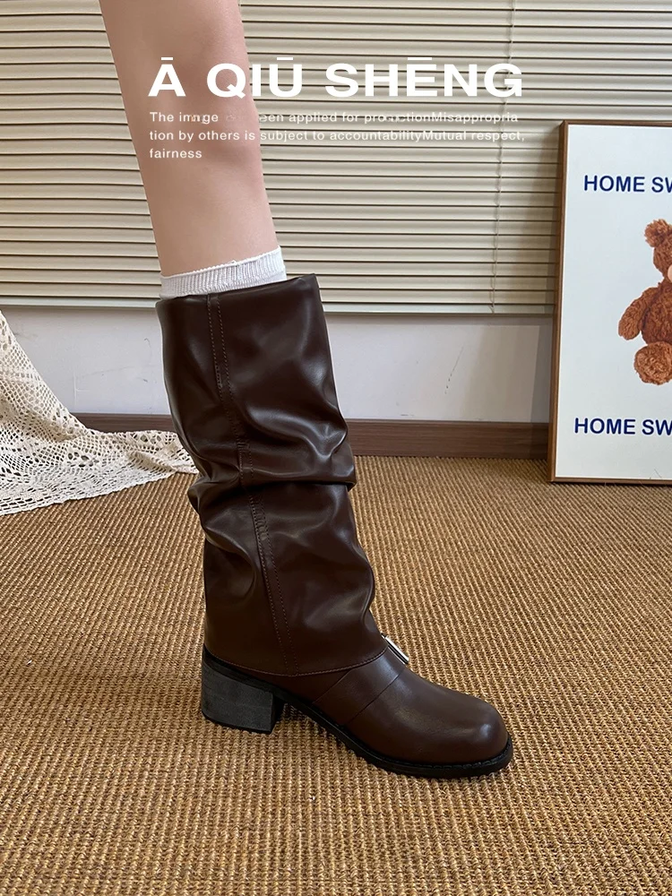 bottes-western-en-cuir-retro-pour-femmes-bottes-hautes-a-bout-rond-bottes-faion-au-dessus-du-genou-fibre-ultra-fine-urethane-bottes-d'hiver