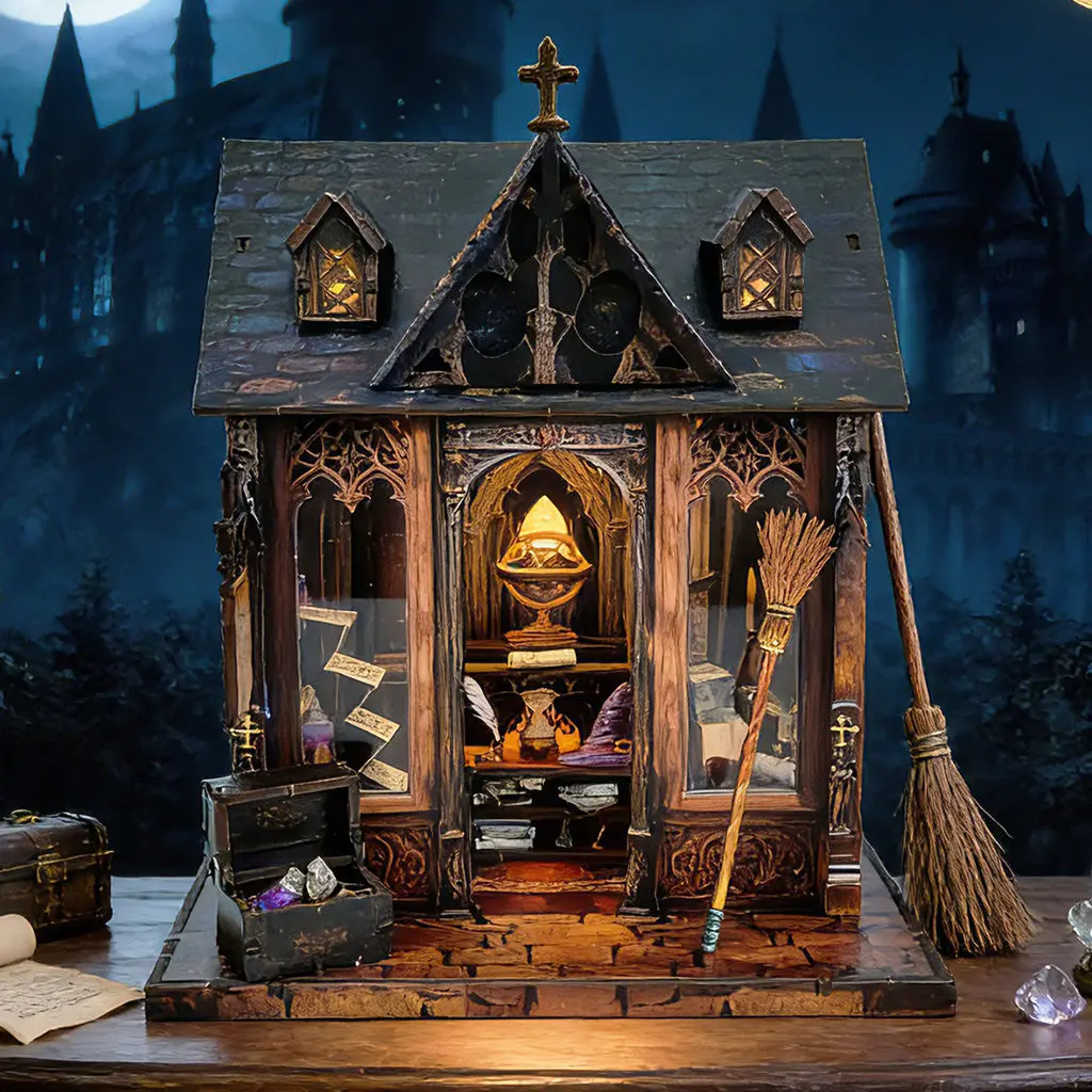 

DIY Dollhouse Kit: 3D Assembly, Mini Furniture, Mini Scene Decor, Dollhouse Accessories & Wooden Craft Gift