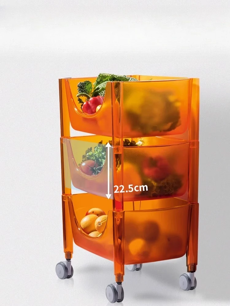 Rak dapur Rak penyimpanan troli multi-lapis multi-lapis dari lantai ke langit-langit