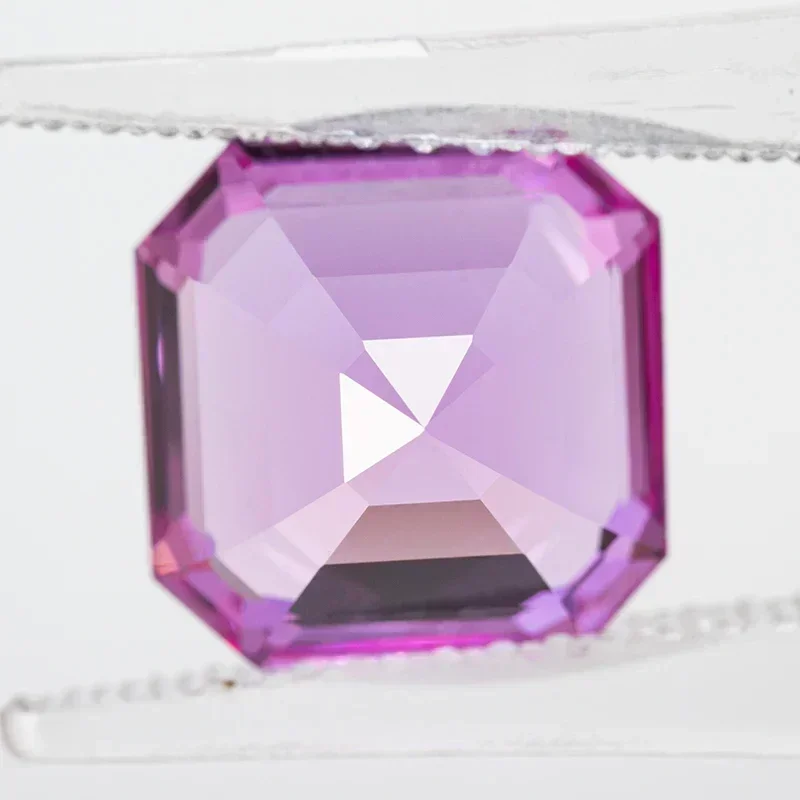 Top Lab Grown Pink Sapphire Square Chamfer Cut VVS1 Selectable AGL Certificate Gemstone Charms DIY forJewelry Making Materials