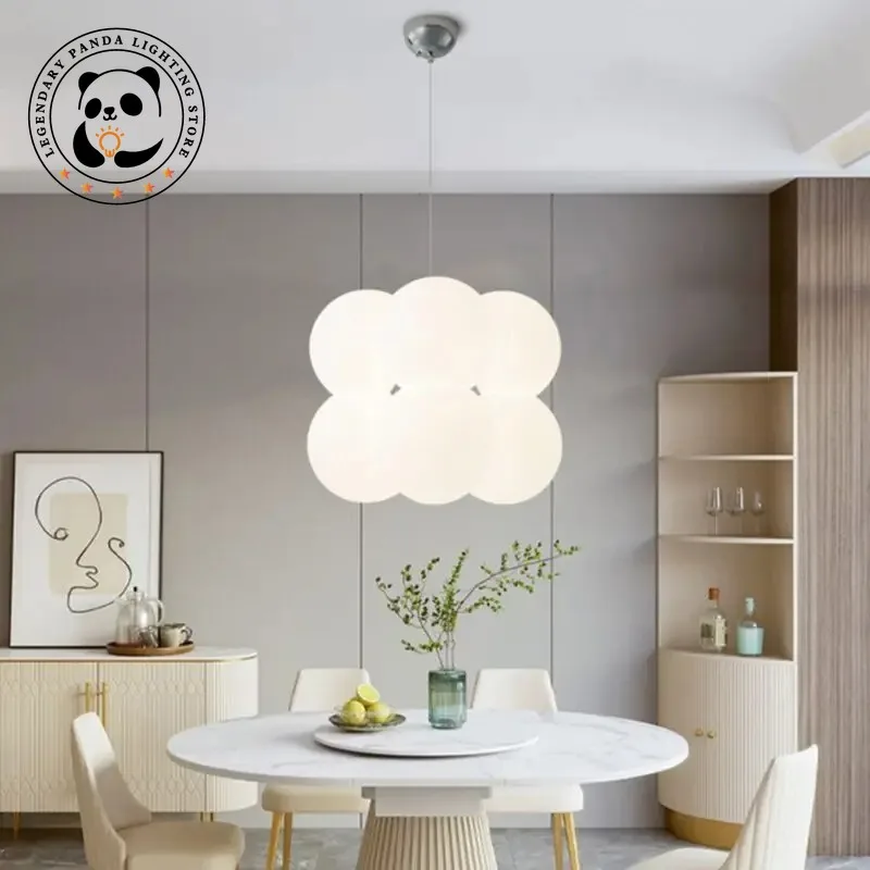 Nordic Cloud Pendant Light 4/8 Heads Bedroom Decor Bubbles Ceiling Lamp Fixture Dining Room Living Room Coffee Luminaires Lustre