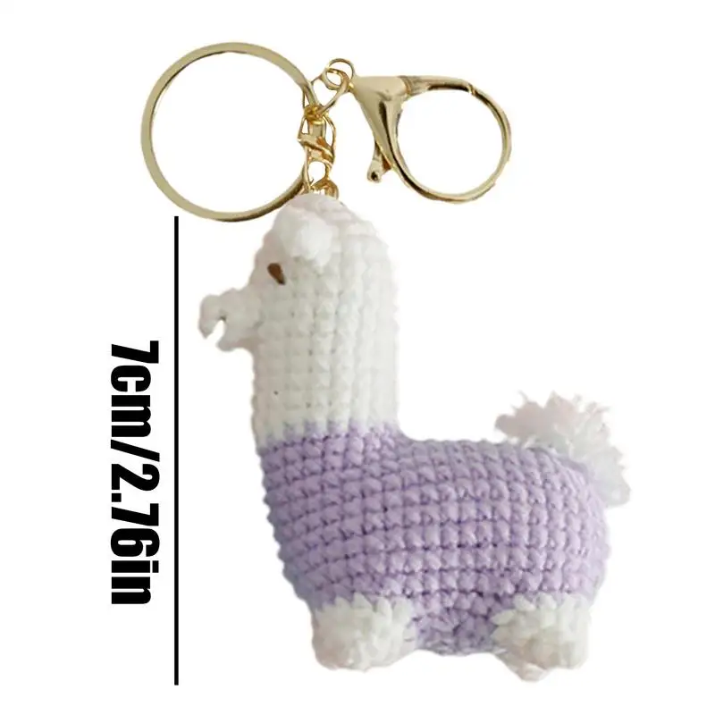 Positive Crochet Animals Crochet Bag Charm Knitting Crafts Charm Inspirational Hand-Woven Ornament For Birthday Wallet Backpack