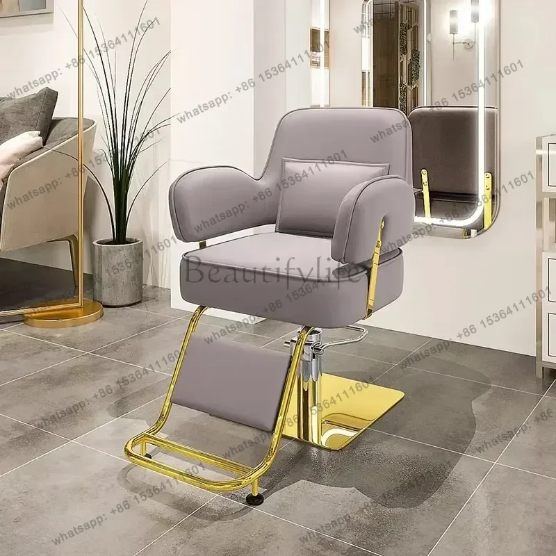 LSHigh-end Perm Hair Barber Chair Home Retro Style Hairdresser Beauty Chair Salon Barbershop Comfort Barbearia Home Furniture