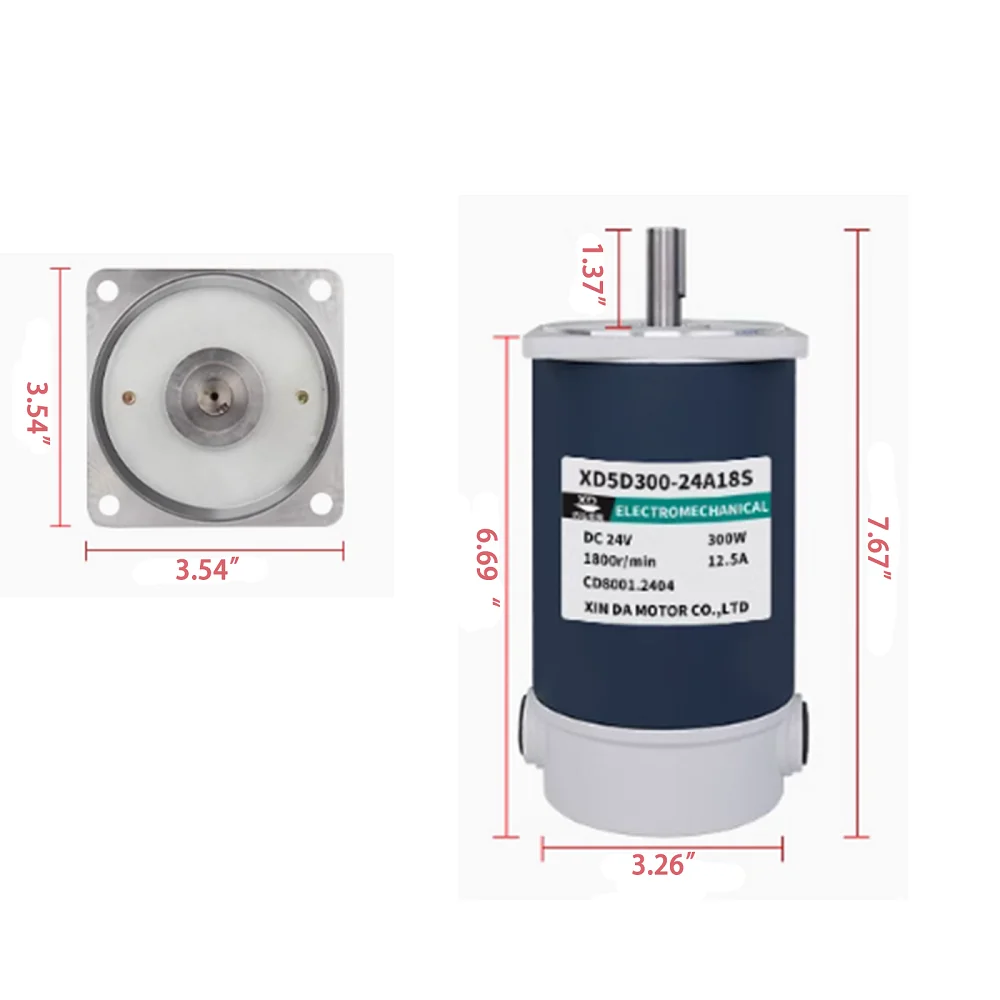 300w 12v 24v DC Worm Gear Reducer Motor RV30 DC Gearmotor RV30 Self-Gearing Single-lock Shaft Rotation CW CCW