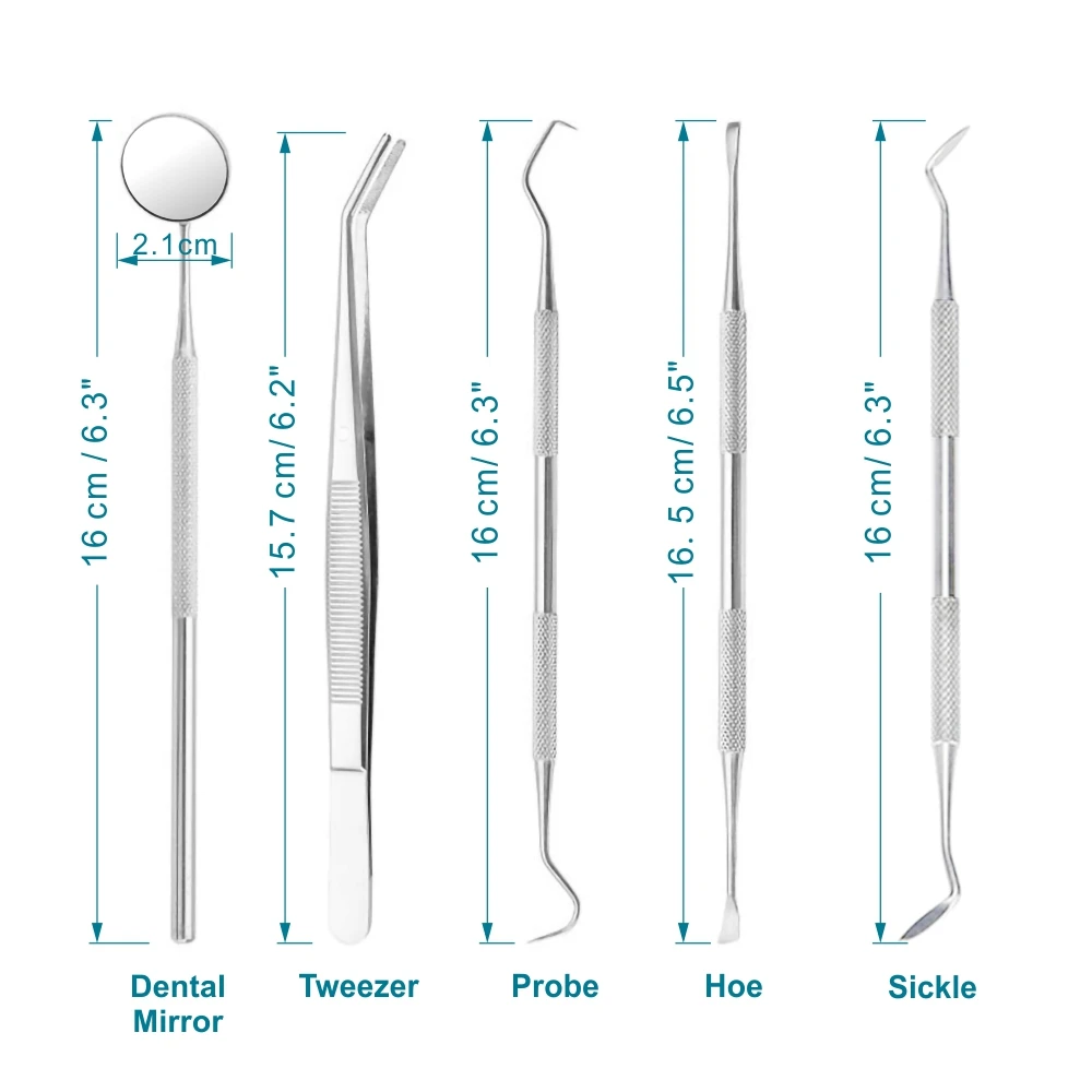 Làm Sạch Răng Bộ Dụng Cụ Gương Nhíp Cuốc Đầu Đo Cói Máy Miệng Nha Khoa Chăm Sóc Inox Cao Răng Loại Bỏ Nha Khoa Dụng Cụ