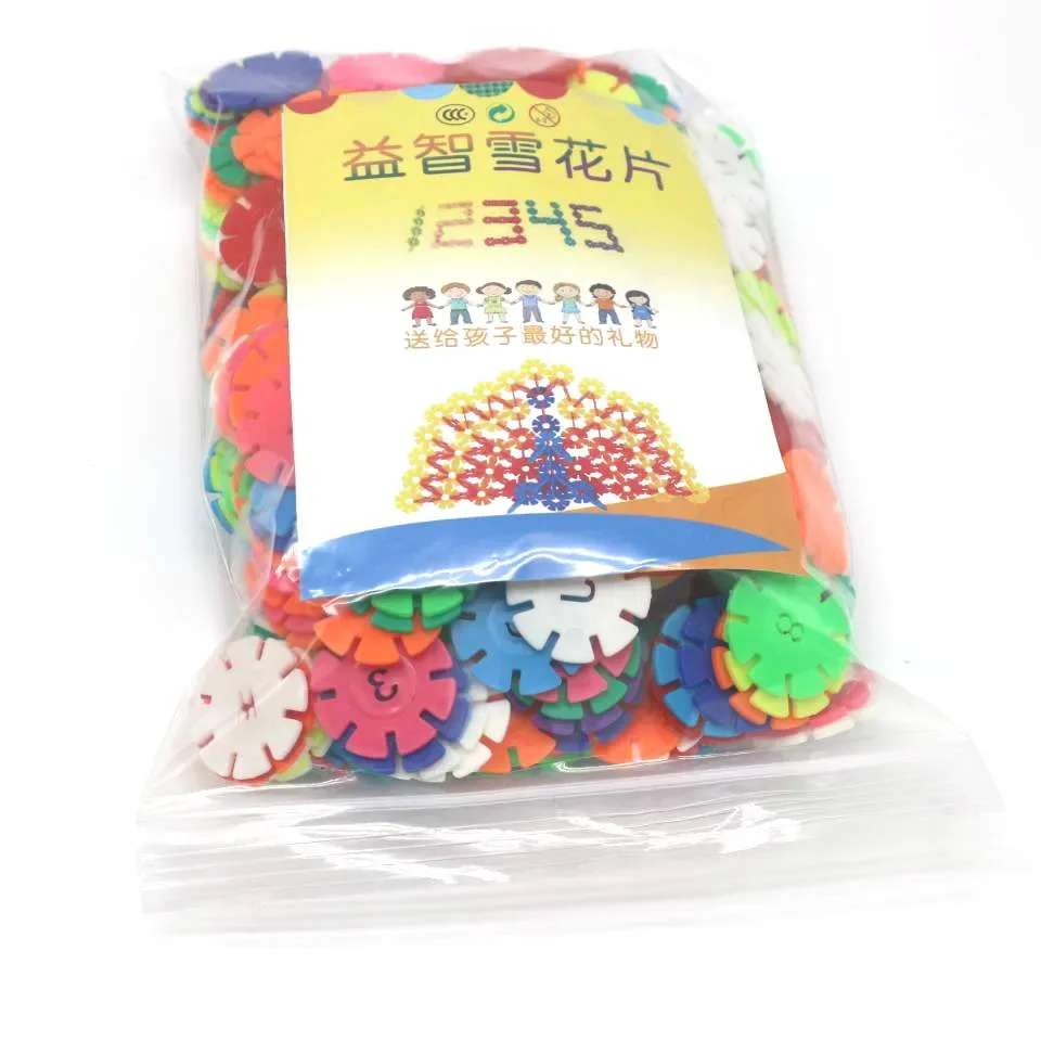 500 unidades/pacote blocos de construção crianças plástico abs forma floco de neve crianças brinquedo educativo montagem colorido modelo kit construção