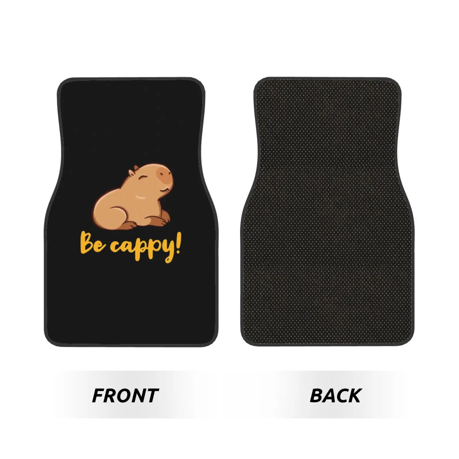 Be Capybara Interesting Print 4pcs Car Floor Mats Set of 4pcs Non-Slip Absorbent Polyester Foot Mats Auto Interior Accessories
