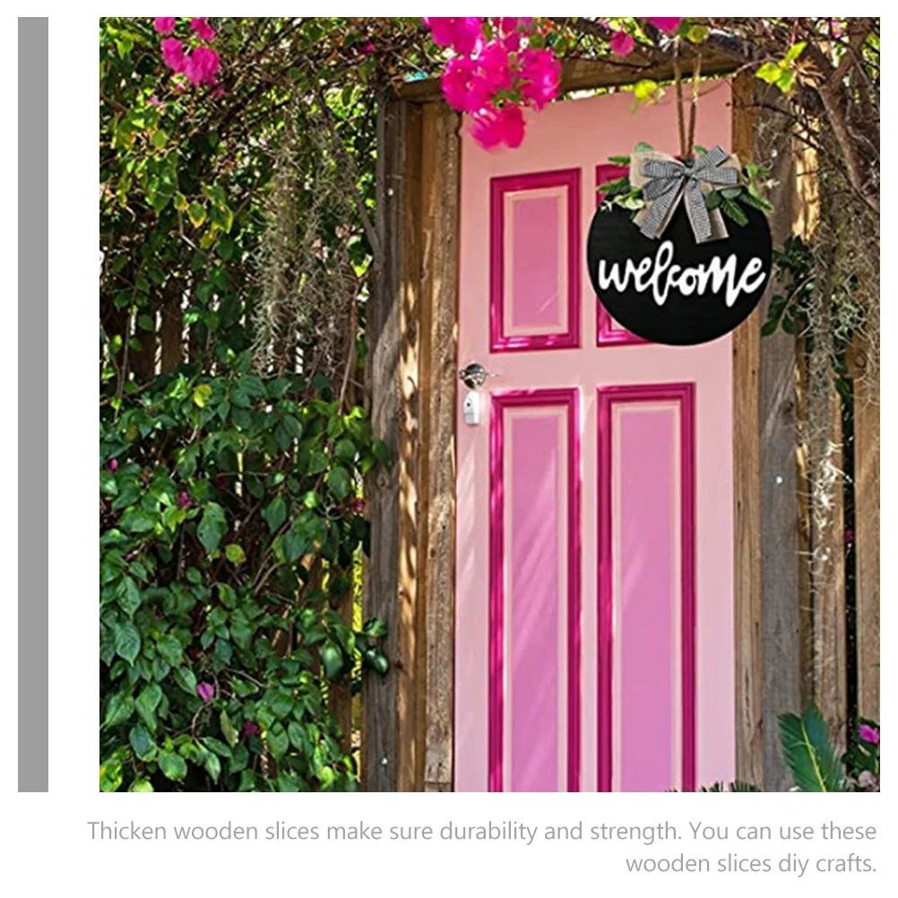 

5pcs Wooden Slices Round Blank Unfinished Wood Pieces For Diy Crafts Decor Thickened Poplar Material Smooth Surface Wooden