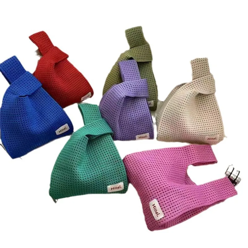 Women 2026 Vintage Top-handle Bags Simple Hollow Knit Handbag for Women Shoulder Bag Vest Bag Open Wool Bag Causal Shopping Bag image 5