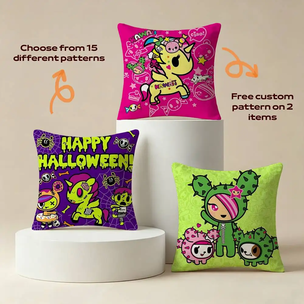Japanese T-Tokidoki-i Unicorno Square Sofa Pillow Cover Solid Color Living Room Home Decor Cushion Case