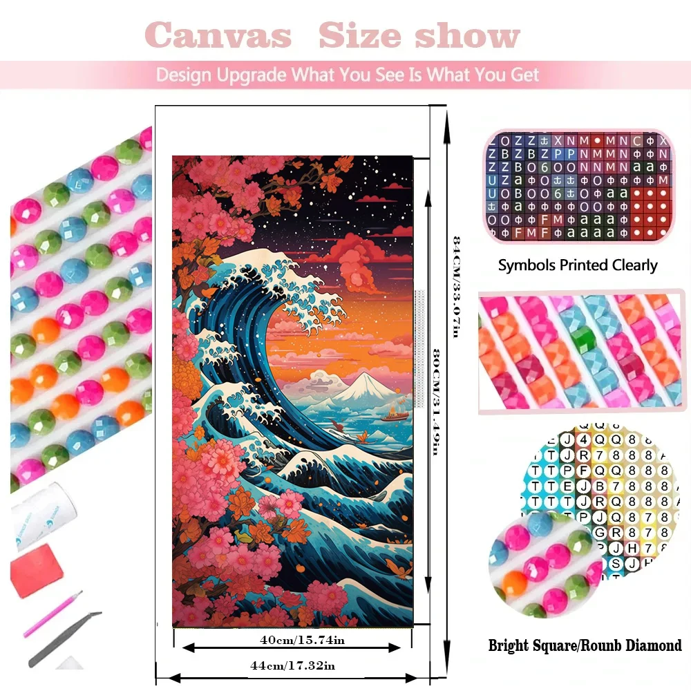 DIY Diamond Painting Large Size Abstract Landscape Wave 5d Diamond Mosaic New Arrival Embroidery Cross Stitch Kits Home Decor