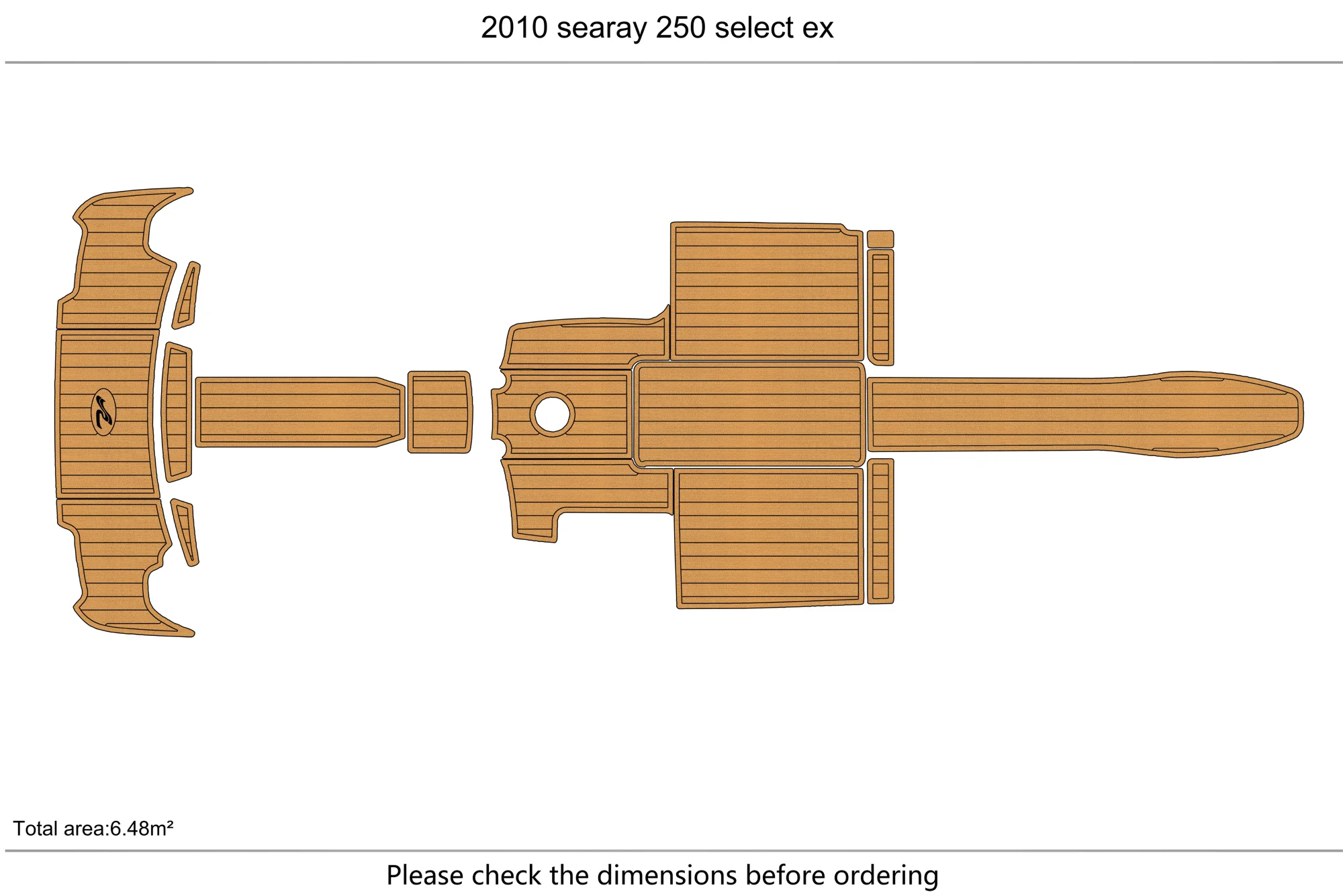 

2006-2015 searay 250 S EX Cockpit swimming platform 1/4" 6mm EVA fAUX carpet Water Ski Yacht Fishing Boat Non-slip mat floor