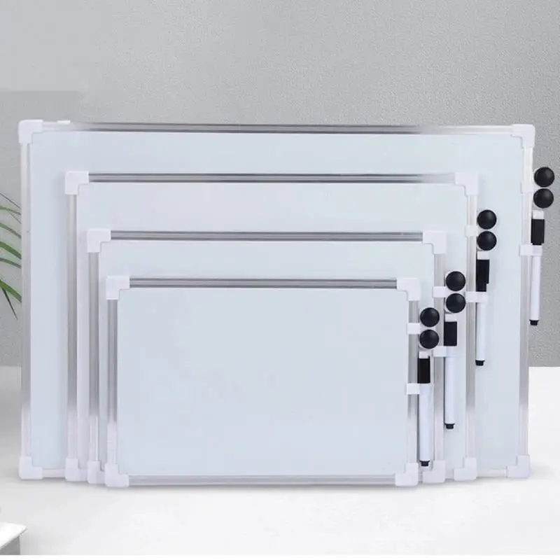 Wall-Mounted Double-Sided Magnetic Aluminum Whiteboard With Two Magnets And Whiteboard Marker With Eraser For Teaching Learning