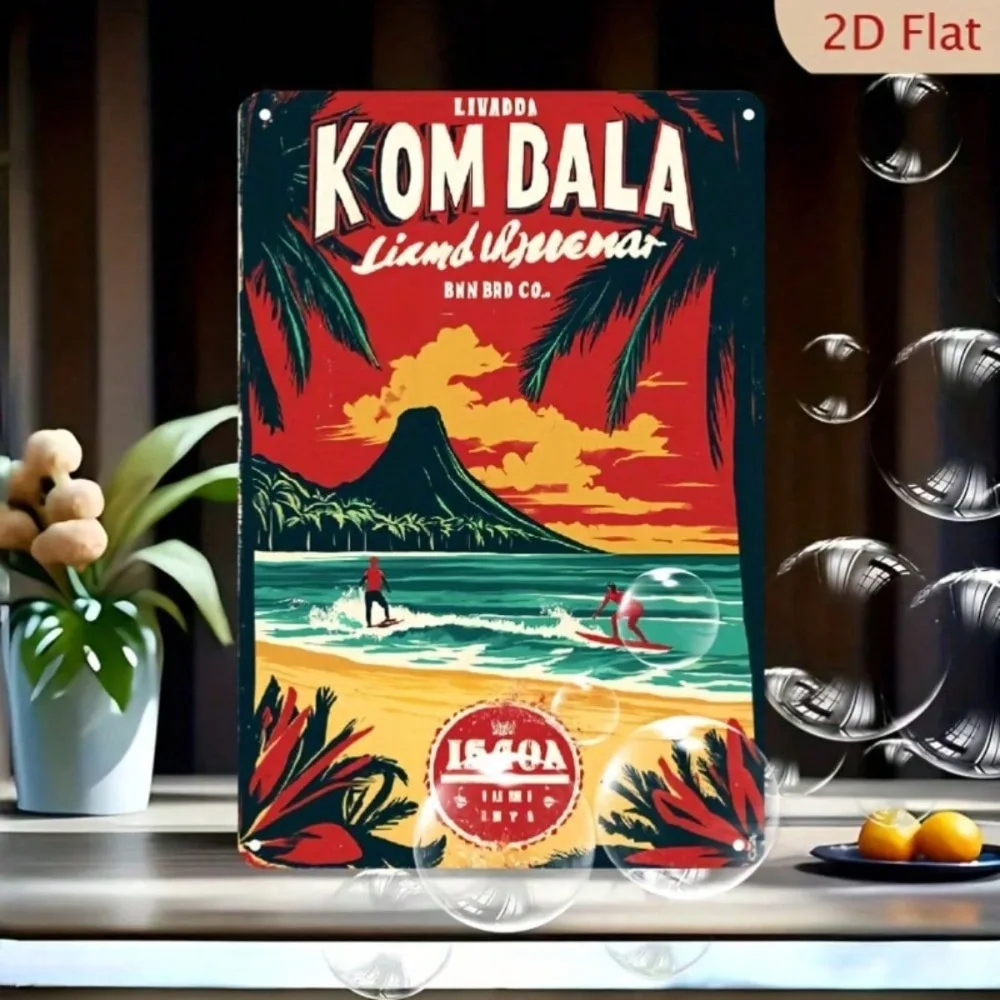 CIFbuy Vintage Kona Brewing Co Liquid Aloha Aluminum Wall Art 8x12 Inch Waterproof Rustic Metal Sign for Home Kitchen Bar Cafe