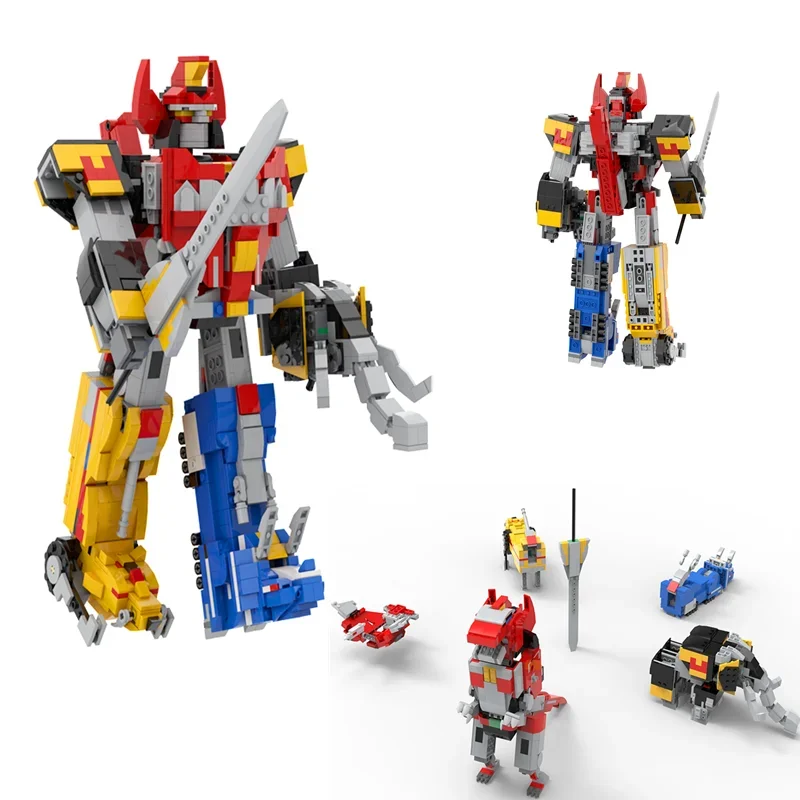 Morphin Deformation Mecha Rangered Bricks MOC Powered Dinosaur Team Robot Figure Building Blocks Kit For Megazord Kid Toys Gift