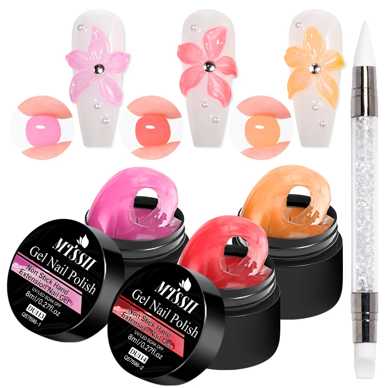 4/6pcs Glass Jelly Non-Stick Hand Extension Gel Nail Polish Set 3D Shaping/Sculpting/Carving UV/LED Gel Varnish Hard Gel DIY