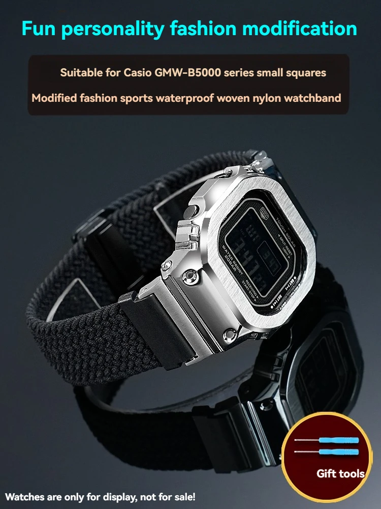 

Водонепроницаемый модный тканевый браслет для часов Casio G-Shock серии GMW-B5000, магнитная складная застежка, эластичный нейлоновый ремешок для часов 22 мм.