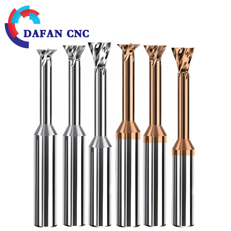 Dovetail Carbide 4-Flute Mill Cutter, 1-20mm Diameter Long Cutting Slot Tool for DIY Precision Machining