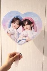 Custom Big Heart Fan Picket Kpop Event Anniversary Including  Transparent Protective Cover