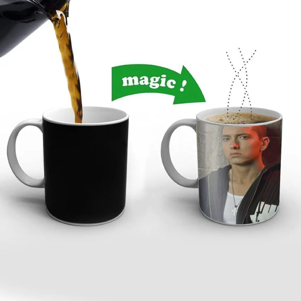 

Eminem-Posters-8-Mile-Free shipping Mug Changing Color Ceramic Coffee Mugs Magic Tea Cup Best Gift