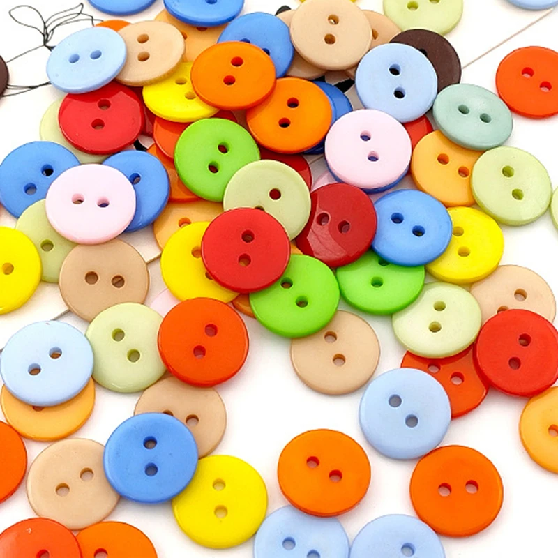 Mix Color 9-30mm Two Eyes Colothing Sewing Buttons Round Resin Men and Women Suit Coat Garment Decor Accessories DIY Craft