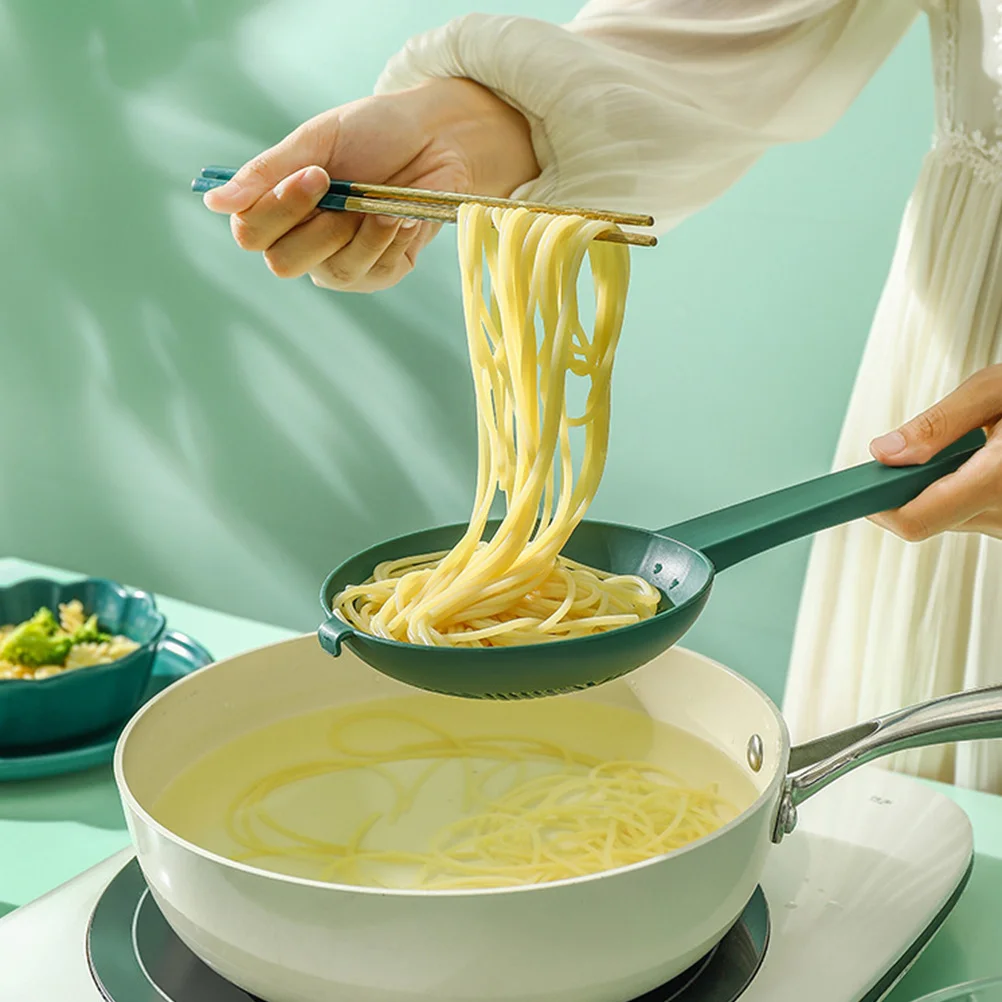 

2pcs Plastic Slotted Spoon Heat-Resistant Handle Kitchen Strainer For Fries Vegetables Meat Wontons Food Serving Tool Dishwasher