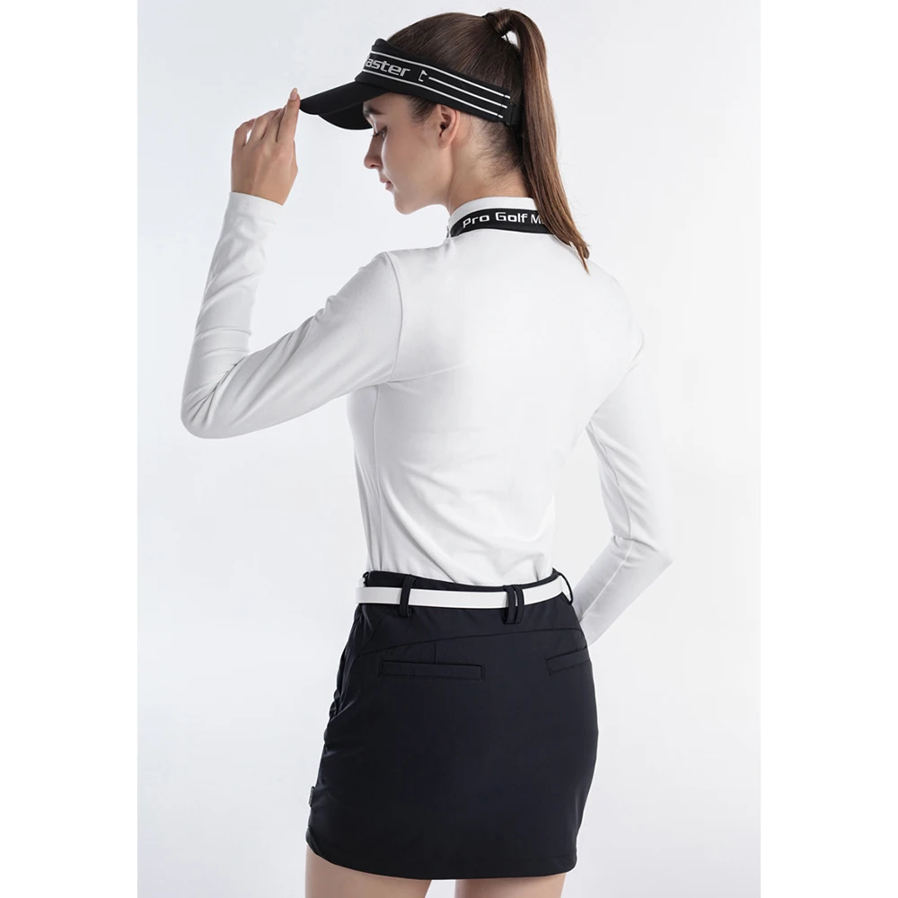 

PGM Women Keep Warm Golf Shirt Ladies Slim Long Sleeve T-shirt Women Side Zipper Collar Shirt Autumn Casual Golf Underwear