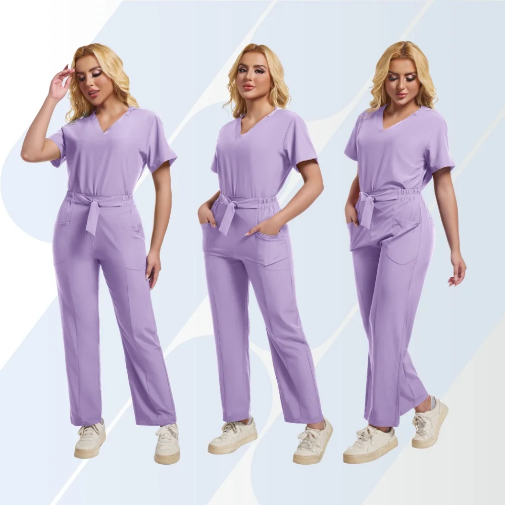 

Women Short Sleeves Work Clothes Hospital Doctor Nurse Work Uniform Surgical Scrub Sets Operating Room Clinic Pharmacy Work Wear