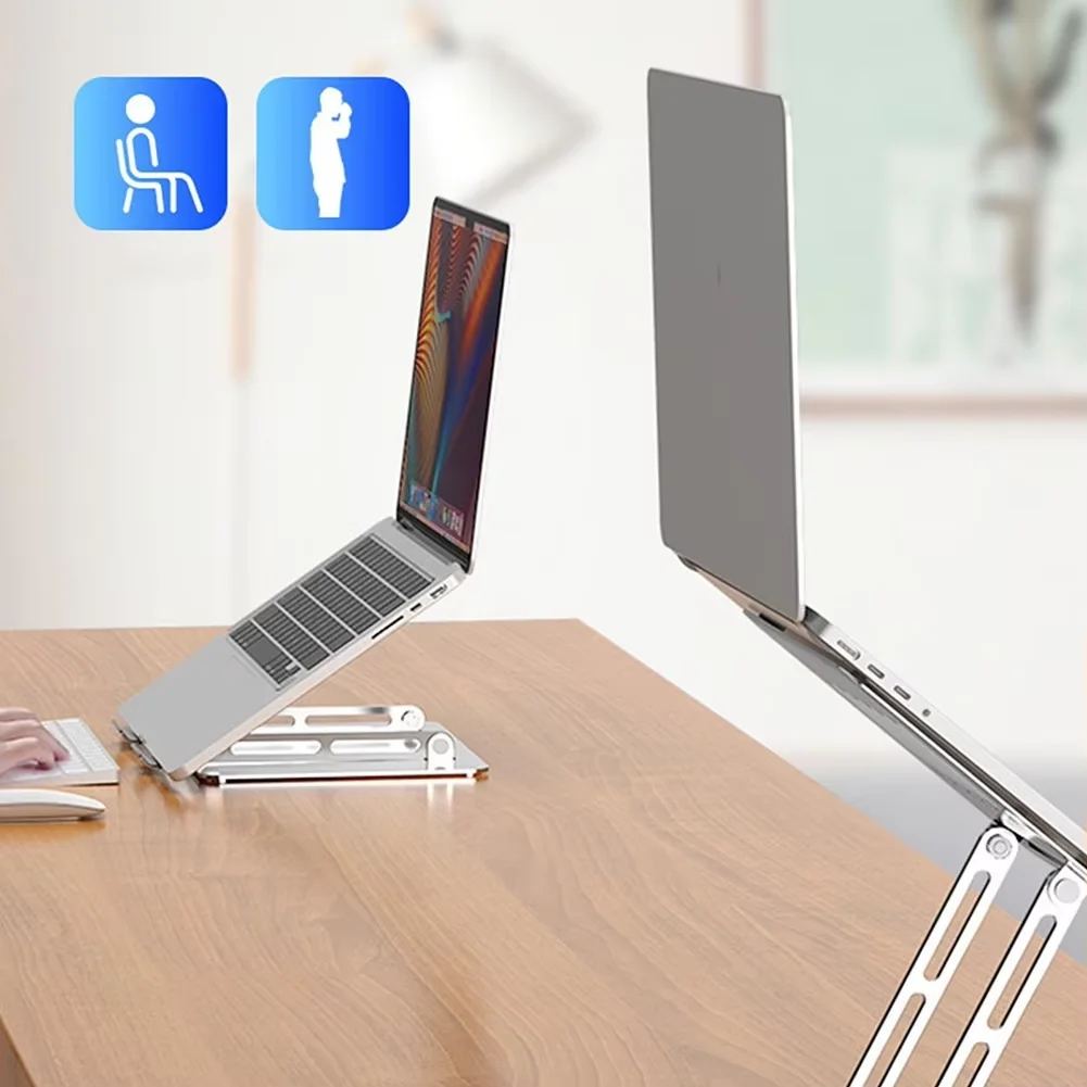 Jomaa Adjustable Laptop Stand Portable Aluminum Riser Ergonomic Foldable Desk Stand for Computer Notebook