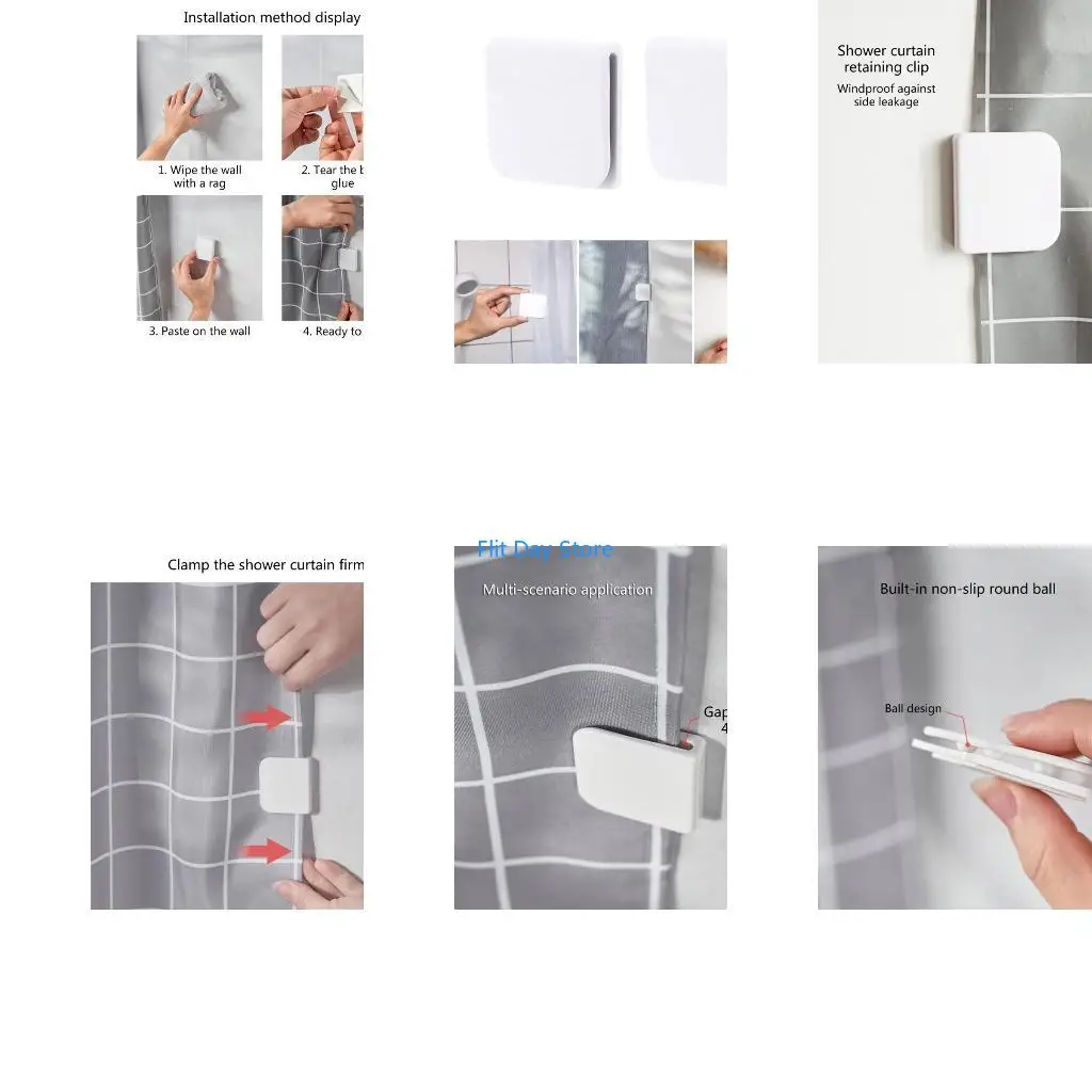 

F92C Shower Curtain Holder Set Secure & Elegant Shower Curtain Holder for Household