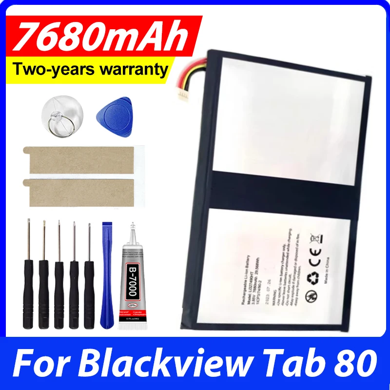 Brand New Li327490HT Battery 7680mAh For Blackview Tab 80 Bateria With Tools