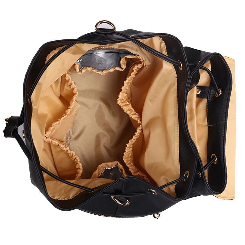 Bolsa de pañales de cuero PU, mochila de maternidad para mamás, bolsas de lactancia, bolsa de viaje al aire libre con cambiador para el cuidado del