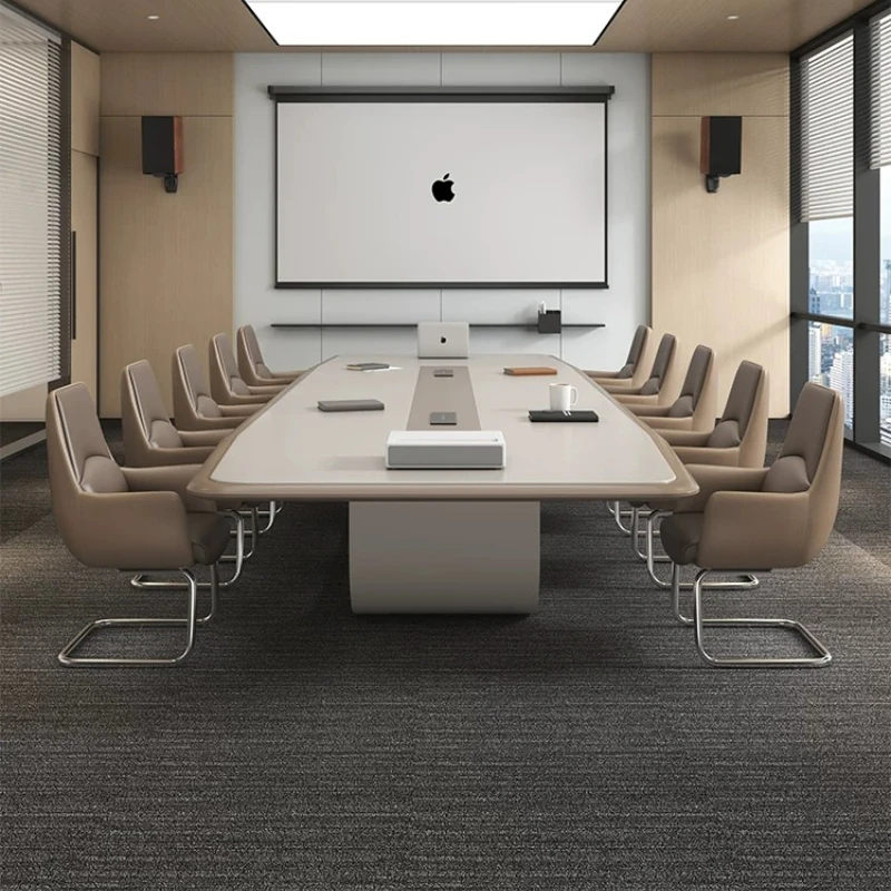 Modern Large Conference Table U-Shaped Base Long Negotiation Desk Multi-purpose Training Table Office Meeting Room Furniture