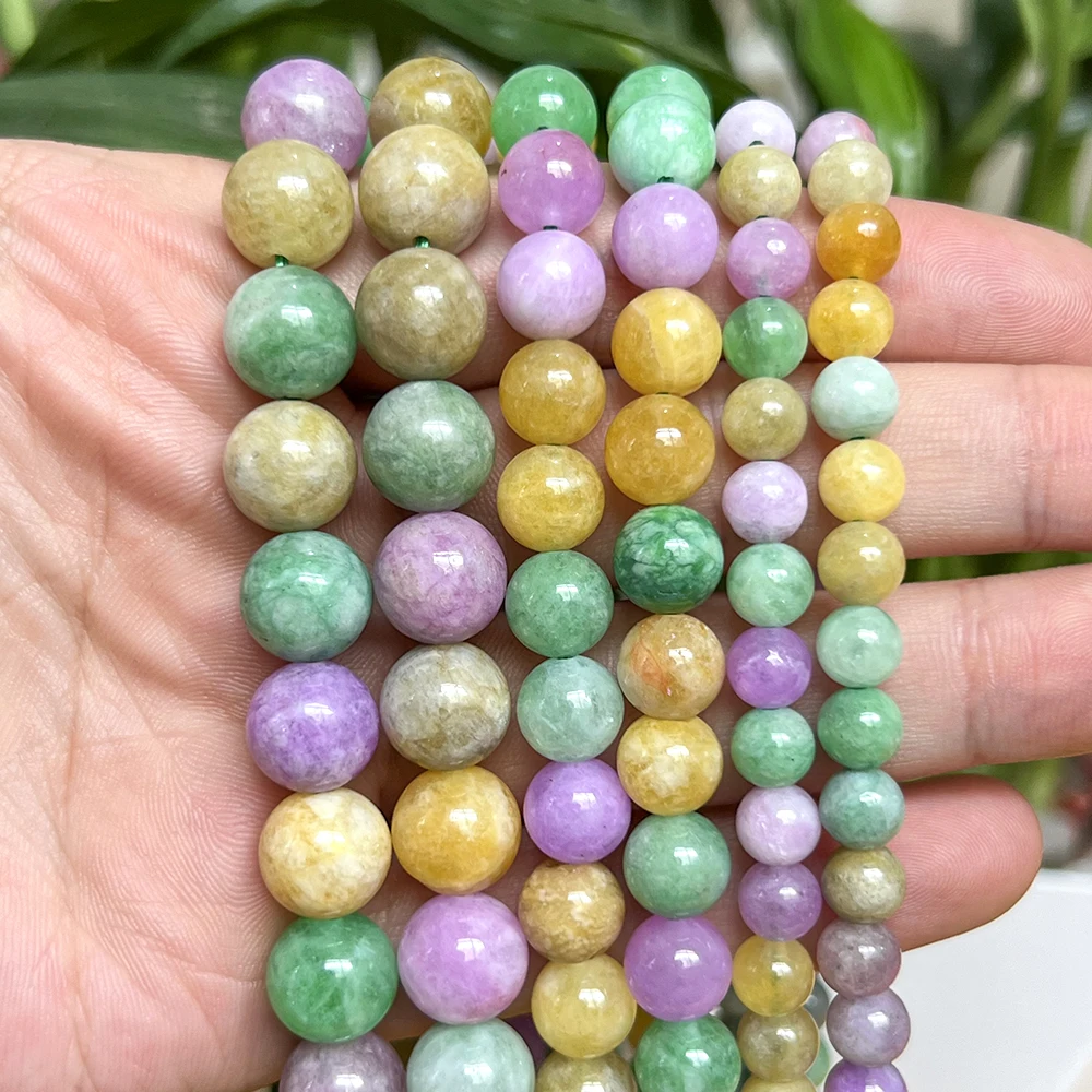 Natural Stone Beads 6/8/10mm Multicolor Angelite Jasper Round Beads For Jewelry Making DIY Bracelets Necklaces Crafts 15inches