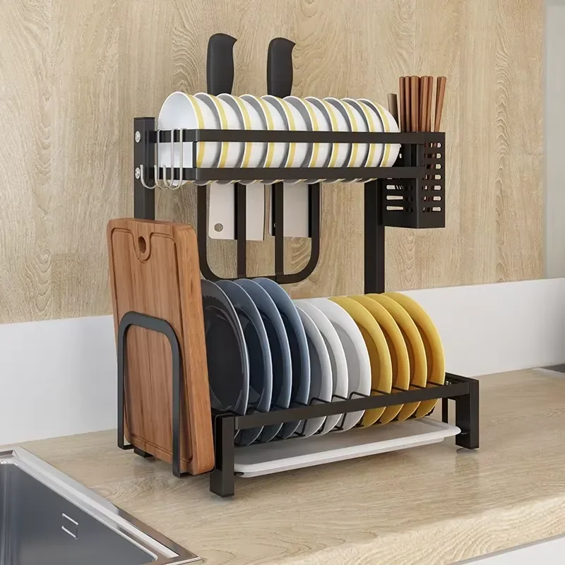 Stainless Steel Kitchen Dish Drain Rack Drying Rack for Countertop Sink Organizer Storage Holder Utensil Plate Bowl Drainer
