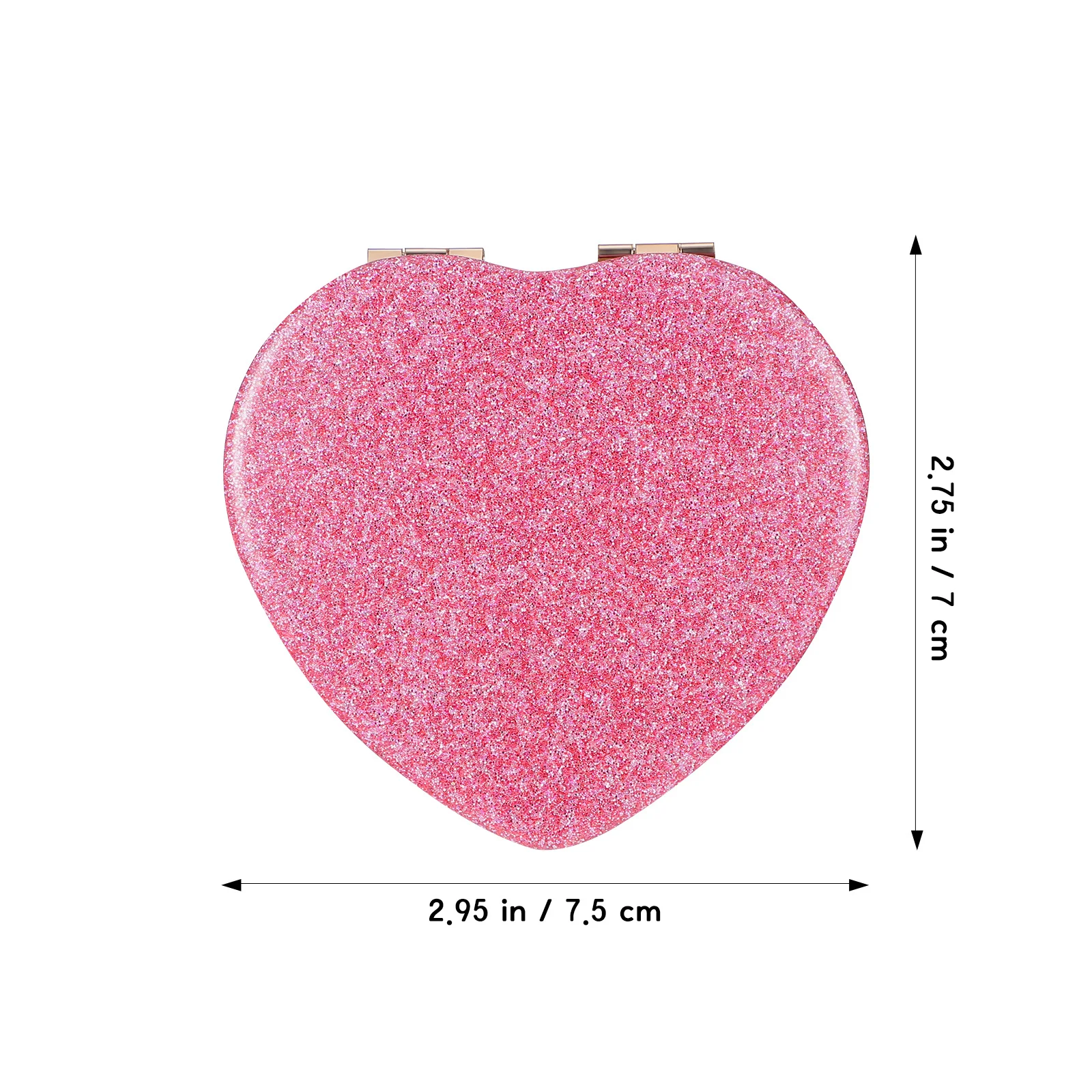 Espelho de maquiagem dobrável em forma de coração dupla face ampliação compacto portátil bolsa espelho viagem essencial espelhos compactos