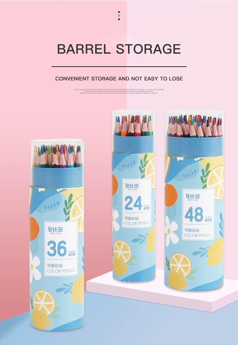 18/24/36/48 Colors Colored Pencils Set for Children Kawaii Stationery Paint Drawing Colored Pencils Kids Painting Art Supplies