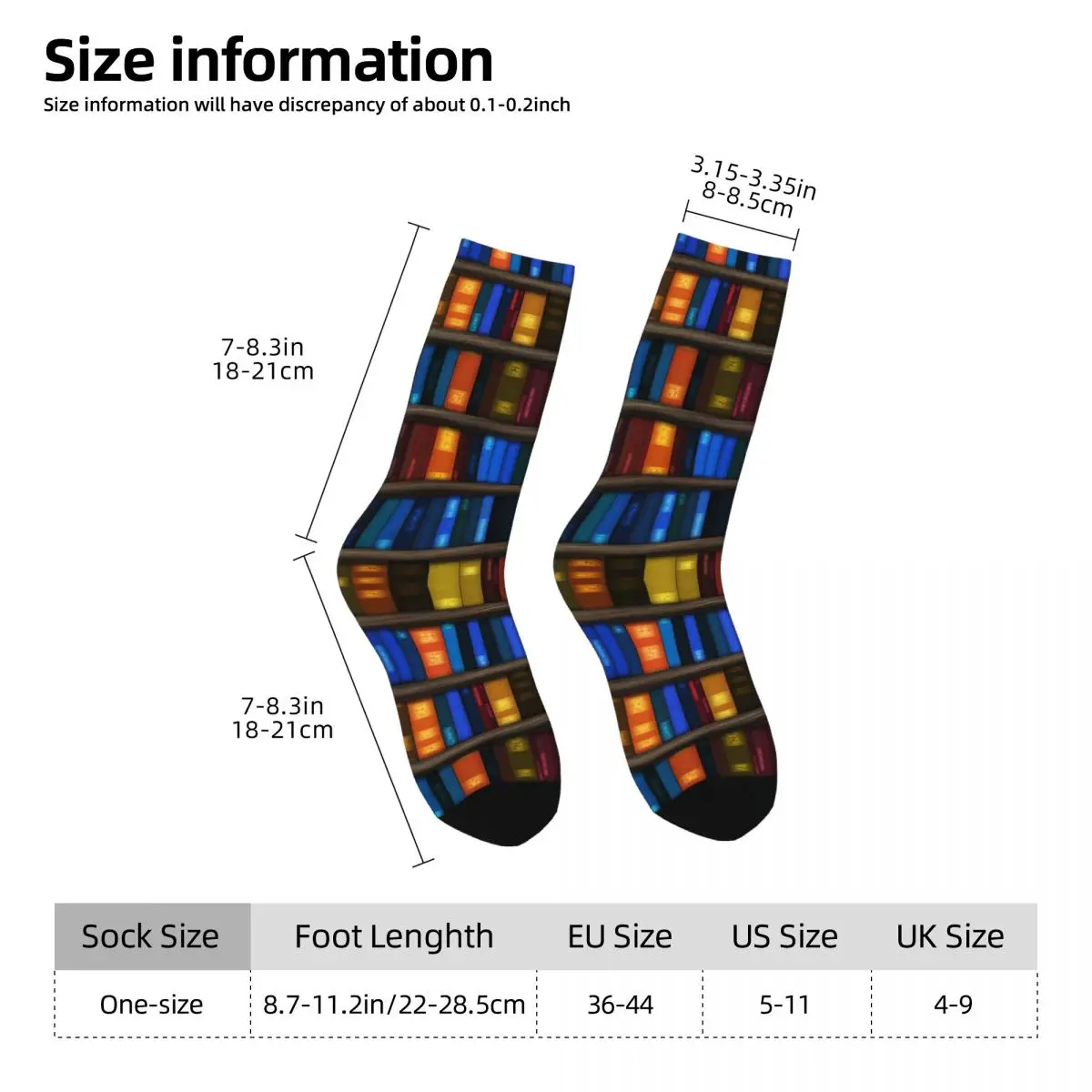 The Library Socks Winter Book Lovers Design Stockings Elegant Women Men High Quality Socks Custom Outdoor Sports Non Slip Socks