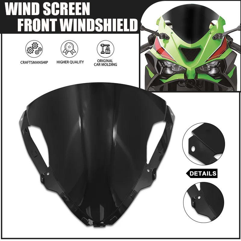 

High Quality For ZX-636 ZX636 2024 Motorcycle Front Windshield Deflector Sport Wind Screen Viser Visor Spoiler Protector zx636