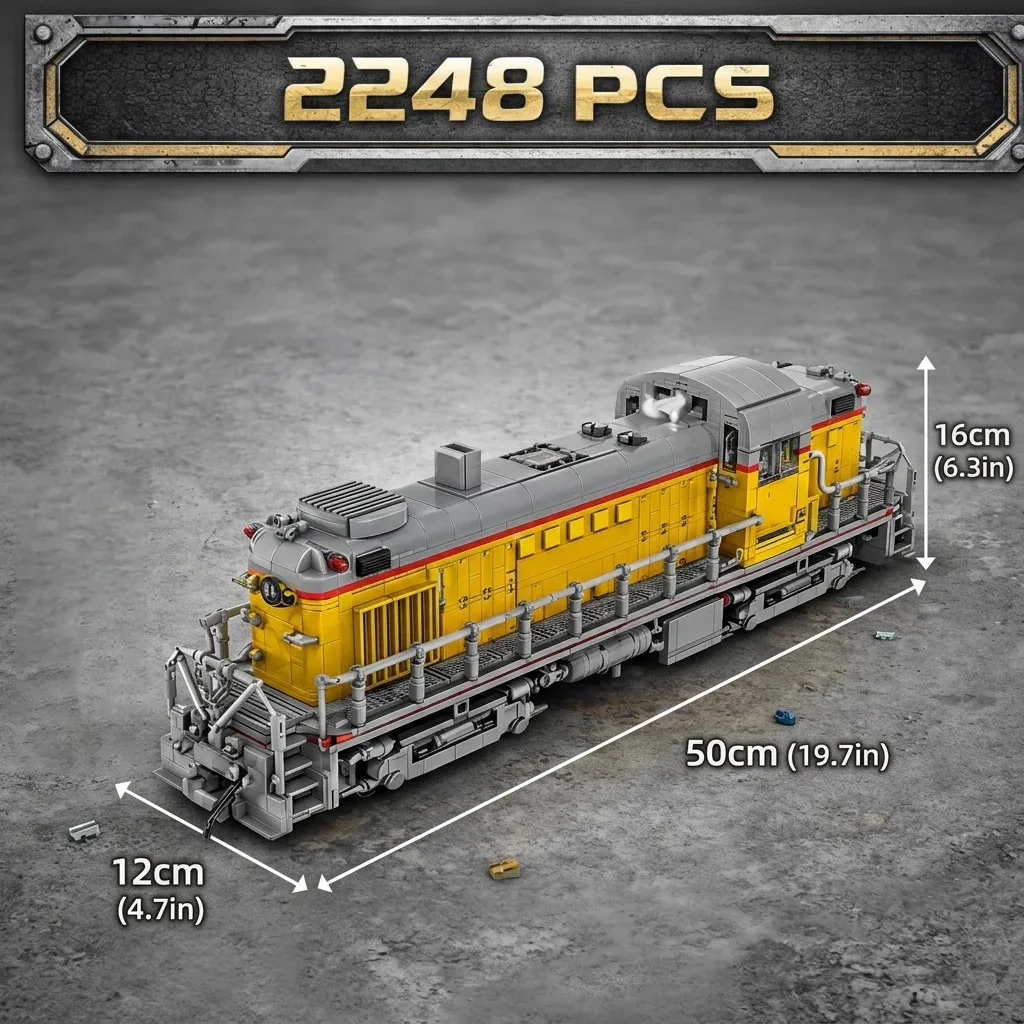 Moc Building Bricks 1:38 RS-2 Railway Train Series Model Technology Modular City Car Series Blocks Construstion Assembly ToyGift