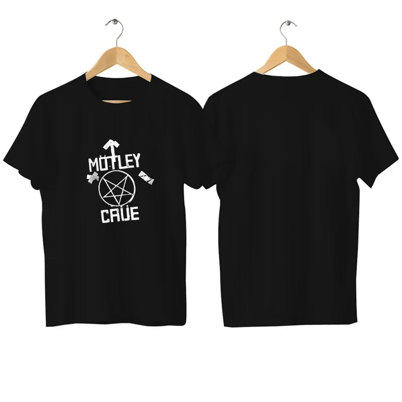 

2025 Men/Women's Summer Black Street Fashion Hip Hop Skull Crue Motley Band Rock T-shirt Cotton Tees Short Sleeve Tops