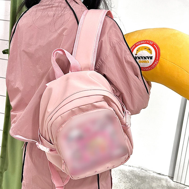 Mini Backpack Women New 2024 Kawaii Itabag Girls With Badges Display Plate Backpack Women Transparent Ita Bag JK Lolita Bag Girl