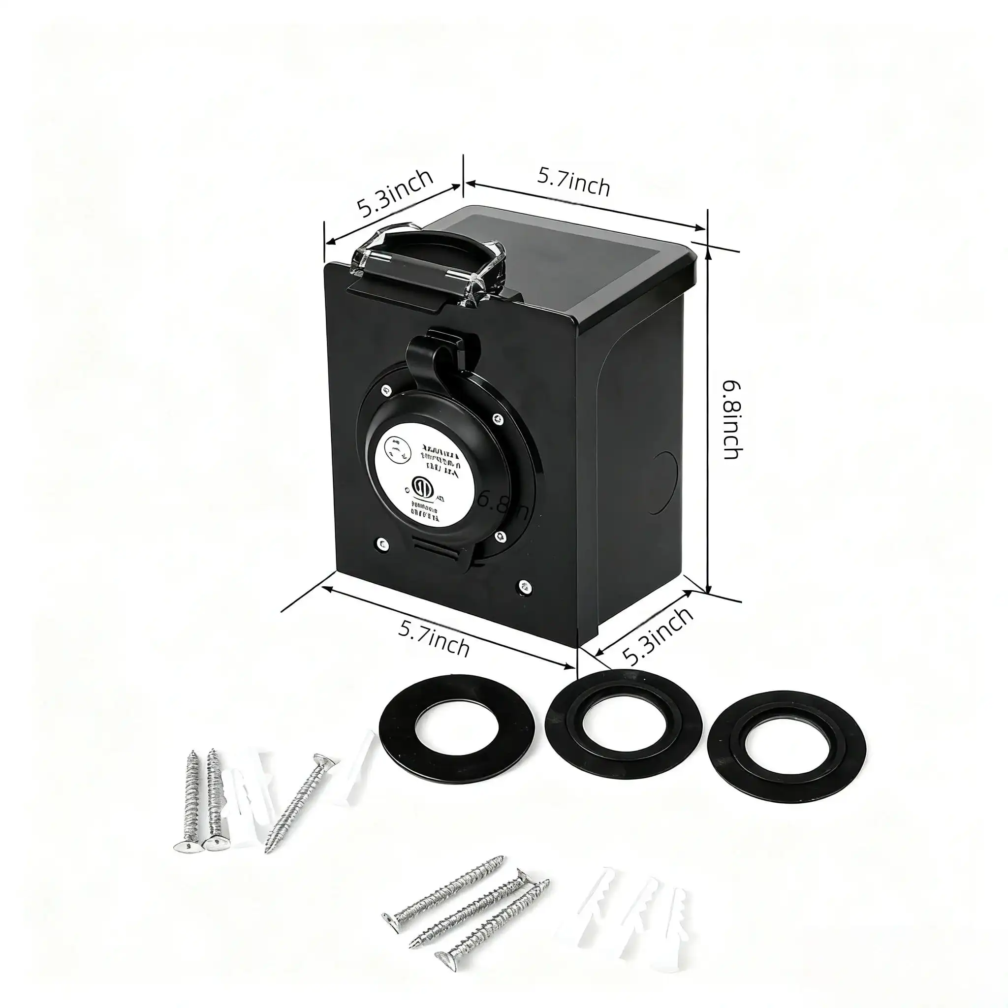Caja de toma de corriente RV de 50 amperios, receptáculo NEMA14-50R para vehículos recreativos, generadores, soldadoras