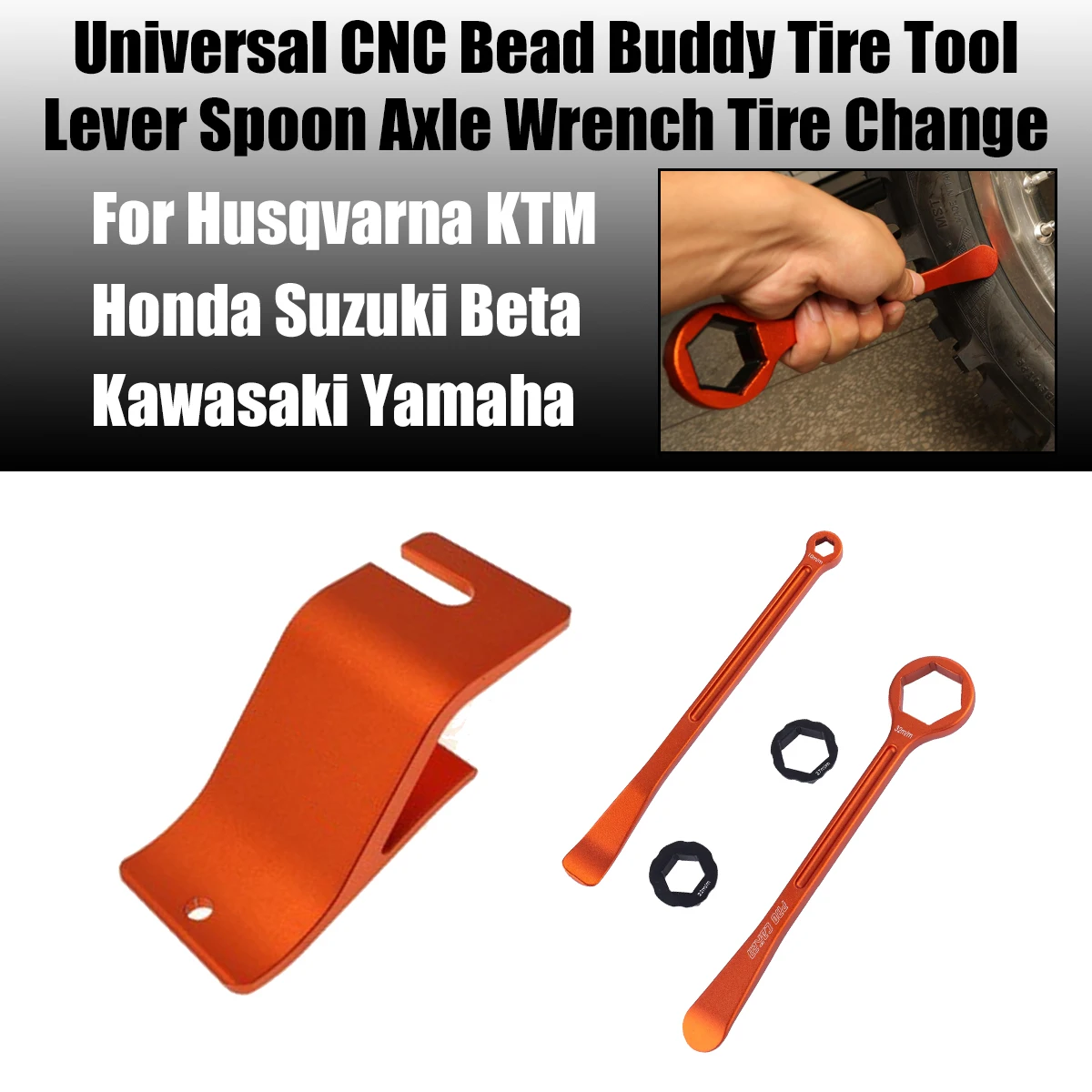 

Universal CNC Bead Buddy Tire Tool Lever Spoon Axle Wrench Tire Change For Husqvarna KTM Honda Suzuki Kawasaki Yamaha Motocross